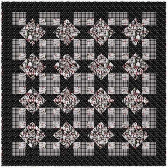 PDF, GARDEN TREILLIS Quilt, 73'' X 73'', Patron à télécharger - Comfort and Joy de Camelot Fabrics