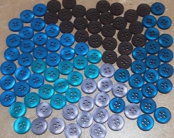 100 buttons, 13mm, 4 holes, resin solid, vintage, BTN 23