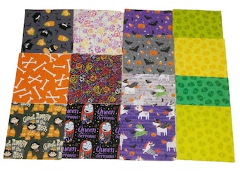 14 OR 42 squares 5 inchs, HALLOWEEN, Pre-cuts fabric