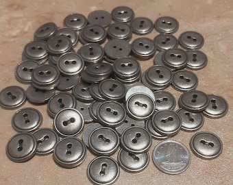 12 buttons, Basic Silver, 15 mm, metal, silver, basic button, sound button