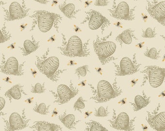 QUILT FABRIC, CD2390, Honey Bee Farm, 100% coton - Timeless Treasures