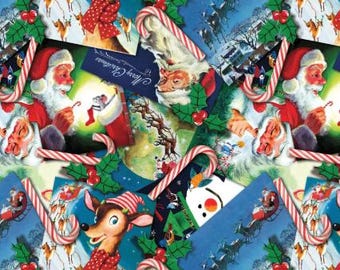 Fabric cotton, CHRISTMAS POSTCARDS, 19010201, 01, Quilt Fabrics, 100% cotton, quilt cotton - Letters to Santa of Camelot Fabrics