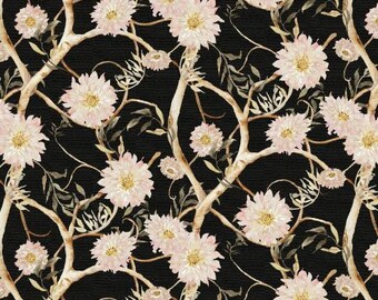 Fabric cotton, Tangled Blooms, Black, 55230802, 01, QUILT FABRICS, 100% cotton, quilt cotton - Bloom Tapastry of Camelot Fabrics