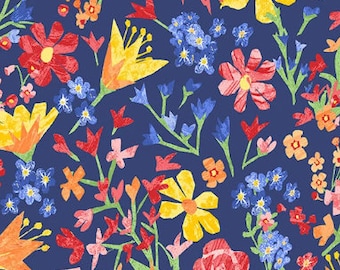 QUILT FABRIC Flower, Lovebirds Meadow, quilt cotton - 9862 d'Andover Fabrics