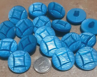 6 buttons, 23mm, Button Blue Turquoise, vintage button, antique button