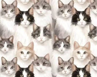 Camelot Fabrics CATS, Paw and Whisker, 100% Cotton Quilt Fabric, 21250601-01