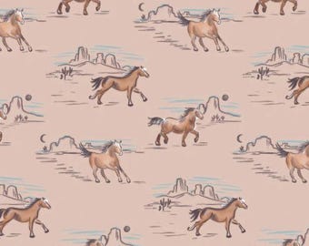 Camelot Fabric WILD HORSES Cotton Quilt Fabric 50250301-02- Run Free