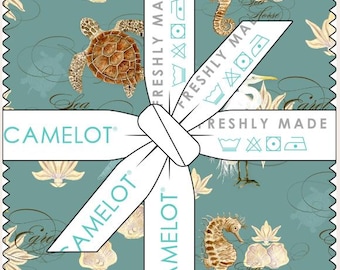 QUILT FABRICS, 42 squares 5 inchs, 100% cotton, quilt cotton - Coastal Waterways of Camelot Fabrics