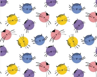 Fabric cotton, CAT DOTS, white, 68230203-01, QUILT Fabrics, 100% cotton, quilt cotton - Mysticat of Camelot Fabrics