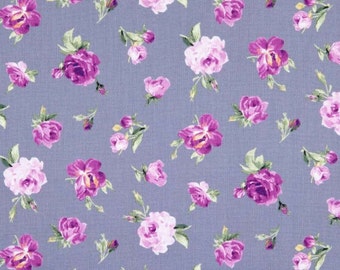 QUILT FABRIC, VIOLET Fleurs, 100% Cotton - Symphony d'Andover Fabrics