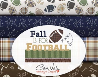 END OF COLLECTION, Fabrics cotton, Football, 100% cotton - Fall is Football of Camelot Fabrics