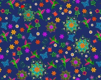 Fabric cotton, SPIRIT WANDERERS, Navy, 57240105, 03, Quilt Fabrics, 100% cotton, quilt cotton - Truth of Camelot Fabrics