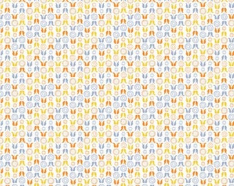 CAMELOT FABRICS, Geometric flowers, Meadow Wildlife, 30190402, col 02, cotton quilt, cotton designer