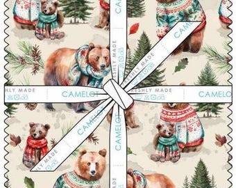 QUILT FABRICS, 42 squares 10 inchs, 100% cotton, quilt cotton - Merry Beary of Camelot Fabrics