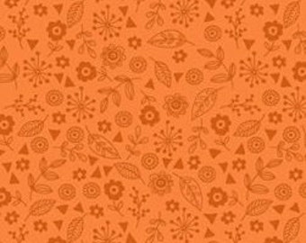 ANDOVER, Flower, Orange, Forest, 2174, Makower, cotton, cotton quilt, cotton designer