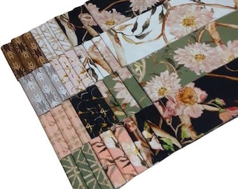 QUILT FABRICS, 40 stripes 2 1/2x44po, Jelly Rolls, 100% cotton, quilt cotton - Bloom Tapestry of Camelot Fabrics