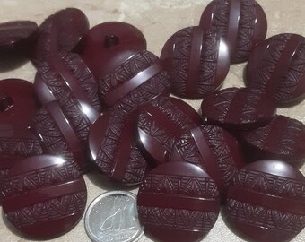 6 Buttons: 24mm, button wine