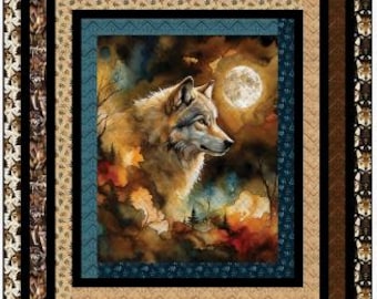 PDF, LOG CABIN Panel Quilt, 67.75'' X 76.5'', Tutoriel - Twilight Wolf of Camelot Fabrics
