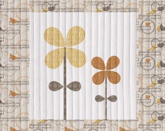 PDF, FLOWER APPLIQUE Pillow, 18'' X 18'', Tutoriel - Song Bird de Camelot Fabrics