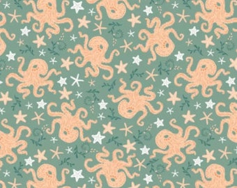 CAMELOT FABRICS, Pieuvre,  100% cotton - Beachside Pretty de Camelot Fabrics