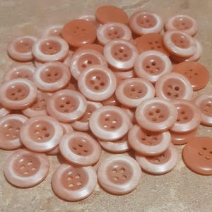 12 buttons, 19mm, PEACH BEIGE, button 4 holes