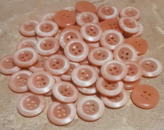 12 buttons, 19mm, PEACH BEIGE, button 4 holes