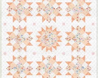 PDF, SUMMER on the SOUND Quilt, 64'' X 64'', Tutoriel - Flower House of Camelot Fabrics