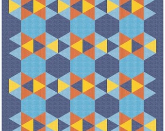 PDF, HEXI Quilt, 79'' X 78'', Tutoriel de Camelot Fabrics