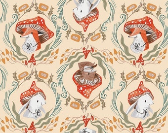 DEAR STELLA, Mushroom, fox, mouse, 100% cotton, cotton quilt, cotton designer - 1929 de Dear Stella