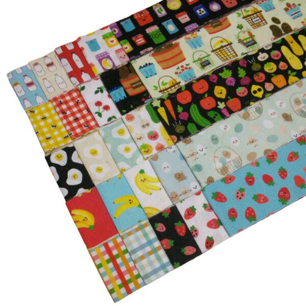 25 Strips 2 1/2" X 44", Vegetable, Pre-Cut cotton - Farm to Table de Robert Kaufman