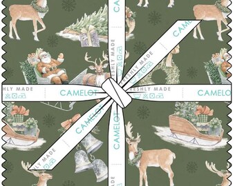 QUILT FABRICS, 42 squares 10 inchs, 100% cotton, quilt cotton - Home for the Holidays of Camelot Fabrics