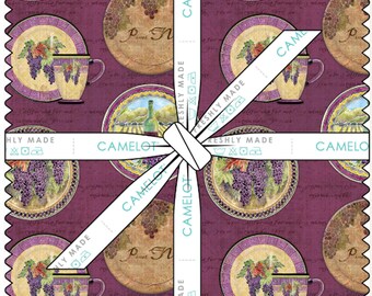 QUILT FABRICS, 42 squares 10 inchs, Vineyard, 100% cotton, quilt cotton - Aged Vineyard of Camelot Fabrics