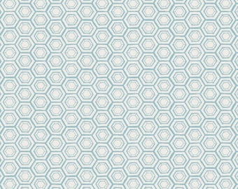 Fabric cotton, Hexies, Blue, 66230107-01, QUILT FABRICS, 100% cotton, quilt cotton - Garden Seeds of Camelot Fabrics
