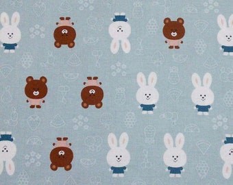 QUILT FABRIC Rabbit, cotton, cotton quilt, cotton designer Woo Ill