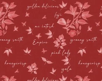 Fabric cotton, Apples Names, 21231107-01, QUILT FABRICS, 100% cotton, quilt cotton - Apple Orchard of Camelot Fabrics