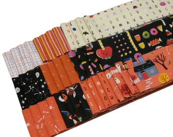 40 Stripes, Jelly Rolls, Pre-Cut cotton, HALLOWEEN- Tiny Treaters de Riley Blake Designs