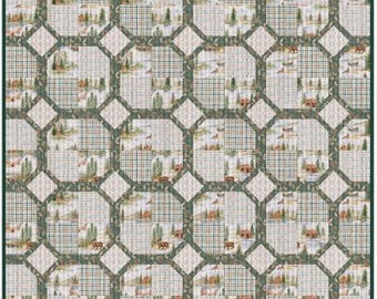 PDF, DIAMOND Quilt, 60'' X 72'', Tutoriel, Living on Lake Time Camelot Fabrics