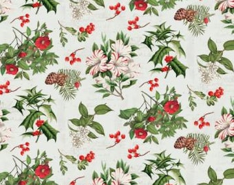 Joy to the World, Cotton Fabric, 66250504, 01,  Camelot Fabrics, Christmas Holiday, Quilting Material, Festive Sewing Fabric