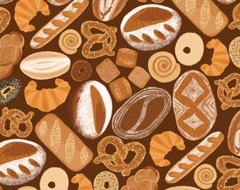 Fabric cotton, BAKED WITH OVE, 58240701, 02, Quilt Fabrics, 100% cotton, quilt cotton - I Love Carbs of Camelot Fabrics