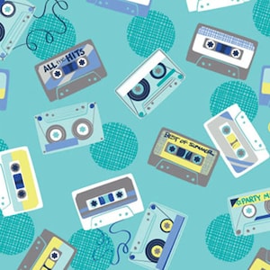 SALE, CAMELOT FABRICS, Cassettes, Retro Blast, 100% cotton, cotton quilt, cotton designer - Retro Blast de Camelot Fabrics