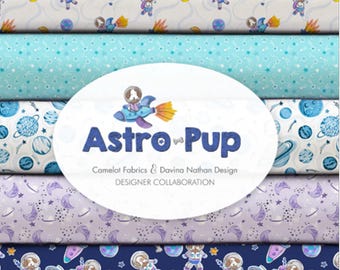 QUILT FABRICS, 12 prints, 100% cotton - Astro Pop de Camelot Fabrics