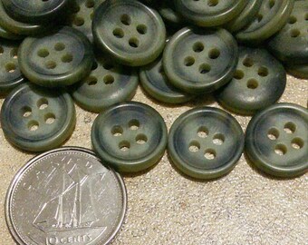 12mm, 12-50-200 Buttons, MARBLE GREEN-GRAY, Btn 08A