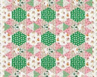 PDF, HEXI Quilt, 79'' X 78'', Tutoriel, North Pole Social Club of Camelot Fabrics