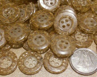 16mm, 12-50-200 buttons NATURAL TRANSPARENT, button vintage, BTN 58