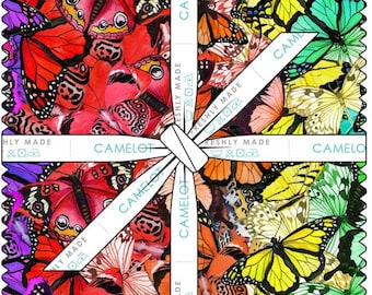 QUILT FABRICS, 42 squares 10 inchs, 100% cotton, quilt cotton - Monarch Gardens of Camelot Fabrics