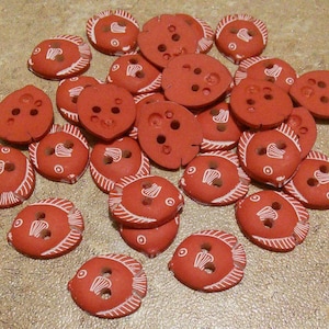 12mm, 100 Buttons, FISH, 1/2 ", Polyester, Casein, Vintage, 1980, Fancy Button, Solid Button