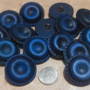 5 buttons, 28mm, Navy, vintage, button with stem, button coat, decorative button