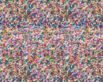 Rainbow Sprinkles Cotton Fabric Confetti Fun Camelot Fabrics 21250402, Multi Color Quilt Fabric, Cake Jimmies