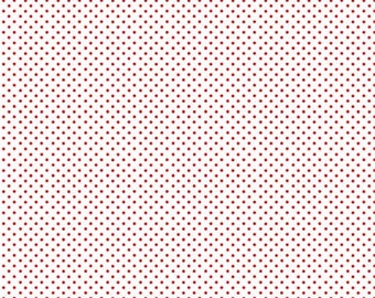 ANDOVER, Spot, WHITE/Red, 830, Makower, cotton, cotton quilt, cotton designer