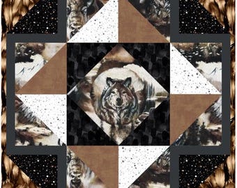 PDF, AROUND the BLOCK Quilt, 18'' X 18'', Tutoriel - Strokes of the wild of Camelot Fabrics